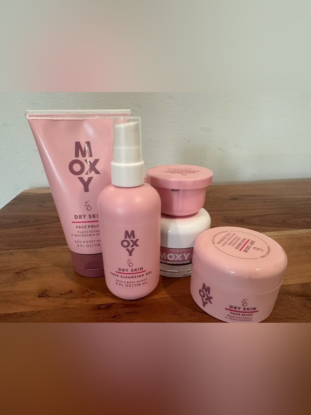 Bath & Body Works: Moxy Dry Skin Face Polish, Cleansing Gel, Mask, & Moisturizer